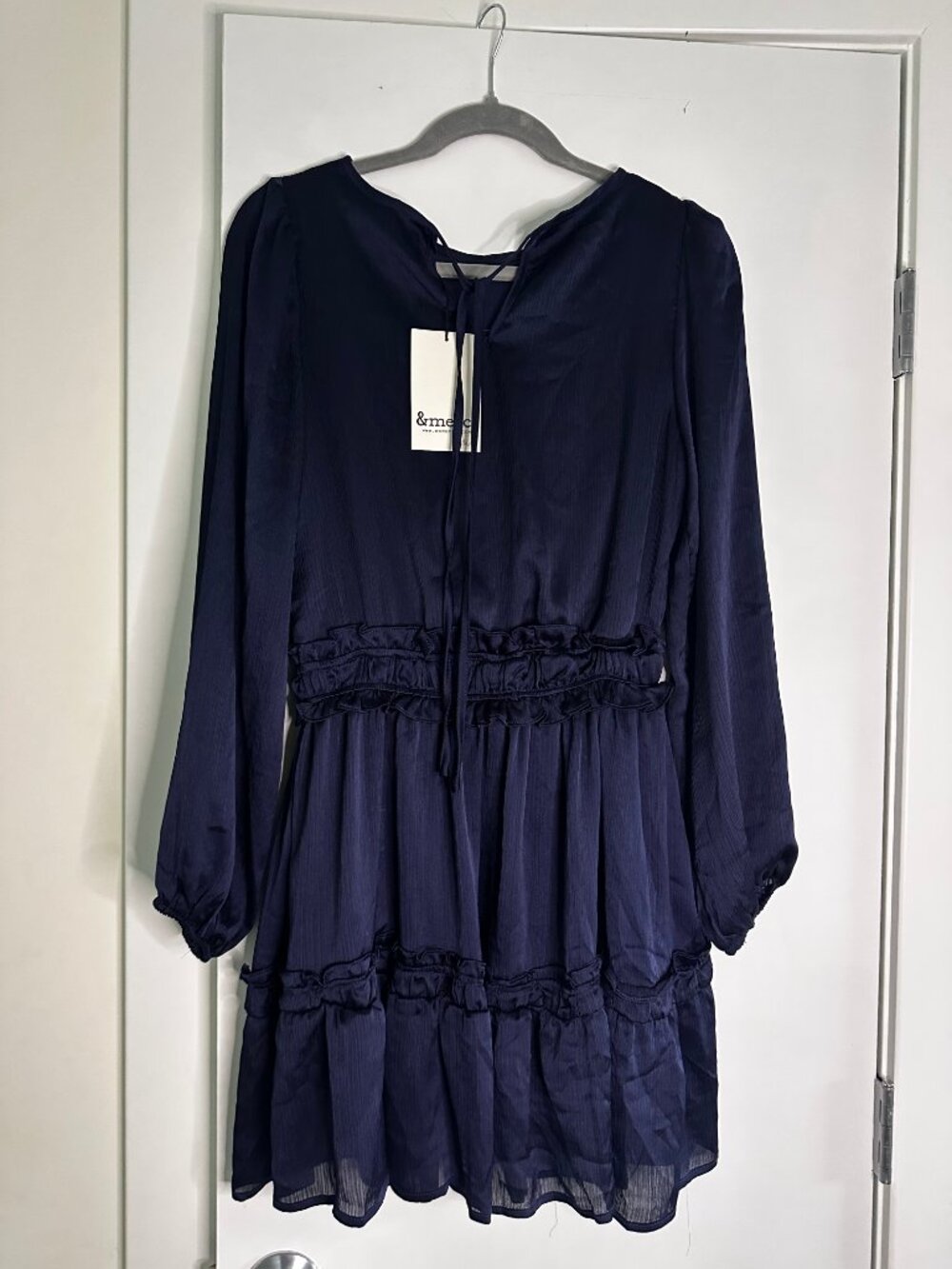 NWT &Merci Navy Ruffle Dress - Picture 2 of 3